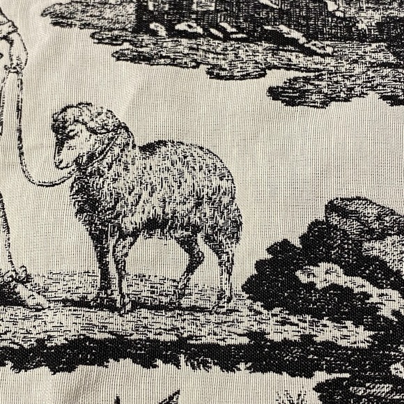 Vintage Fabric Waverly Rustic Life Toile County Scen French 2 Yd x57" Upholstery - Picture 13 of 13